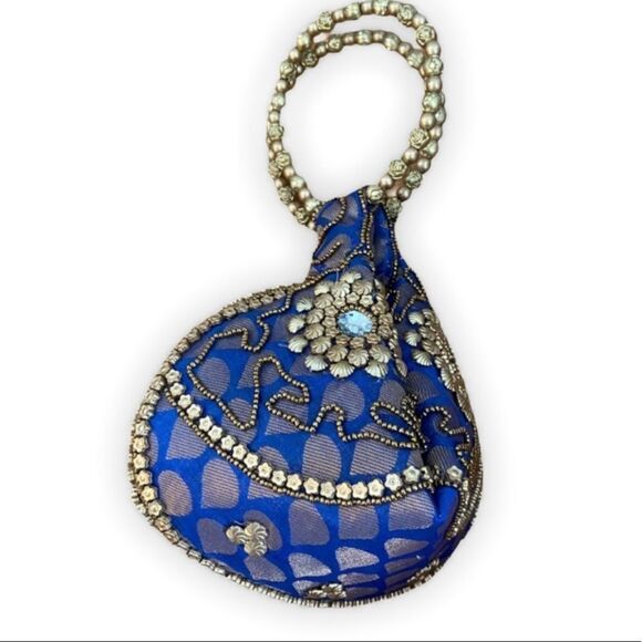 Beaded Indian handmade fortune cookie hand bag - Picture 1 of 15